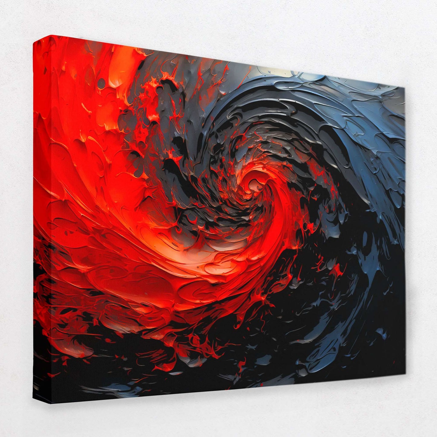 Dark Red Swirl - Horizontal Canvas Wall Art
