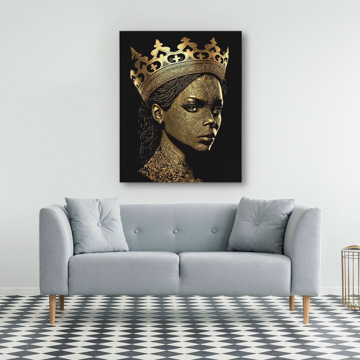 Dark Royalty - Black and Gold Royalty Canvas Print