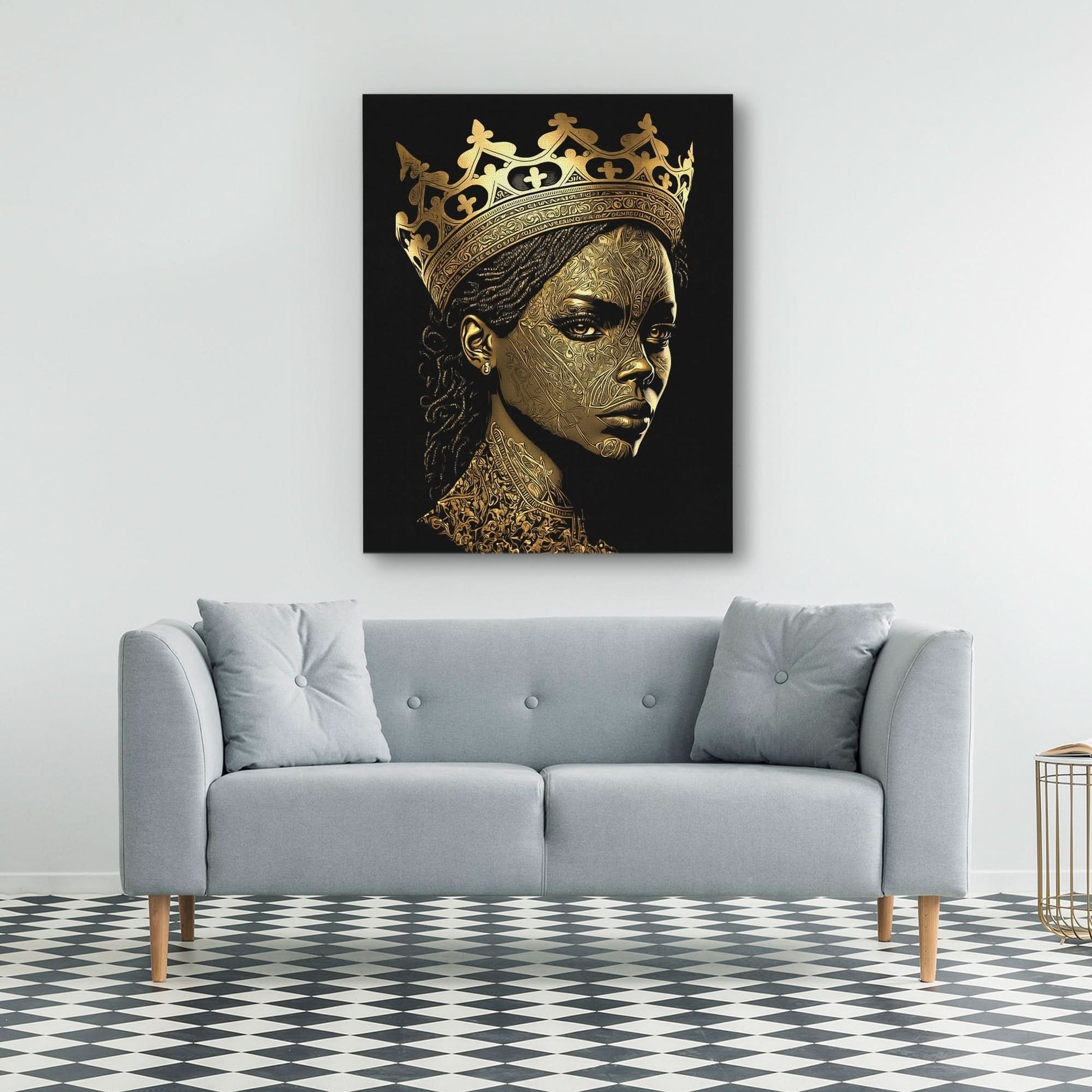 Dark Royalty - Black and Gold Royalty Canvas Print