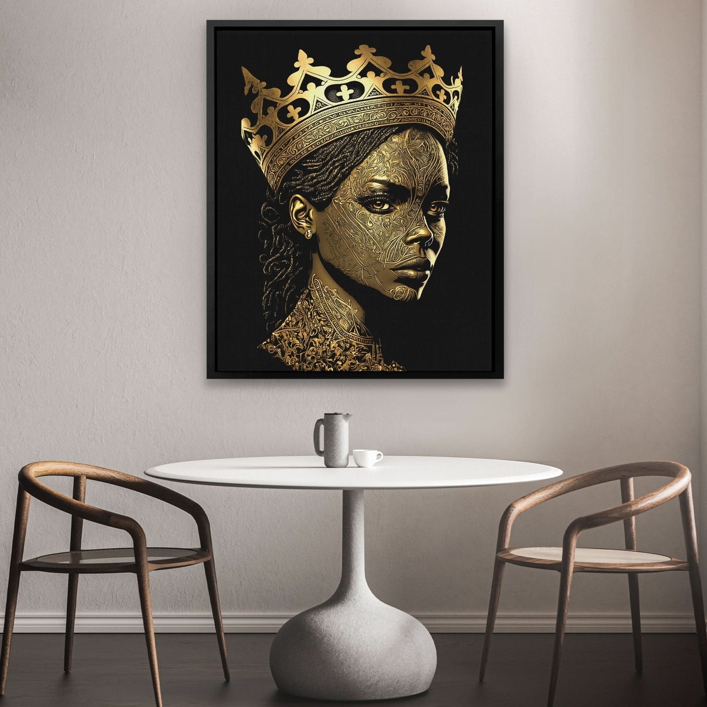 Dark Royalty - Gothic Black and Gold Canvas Wall Art