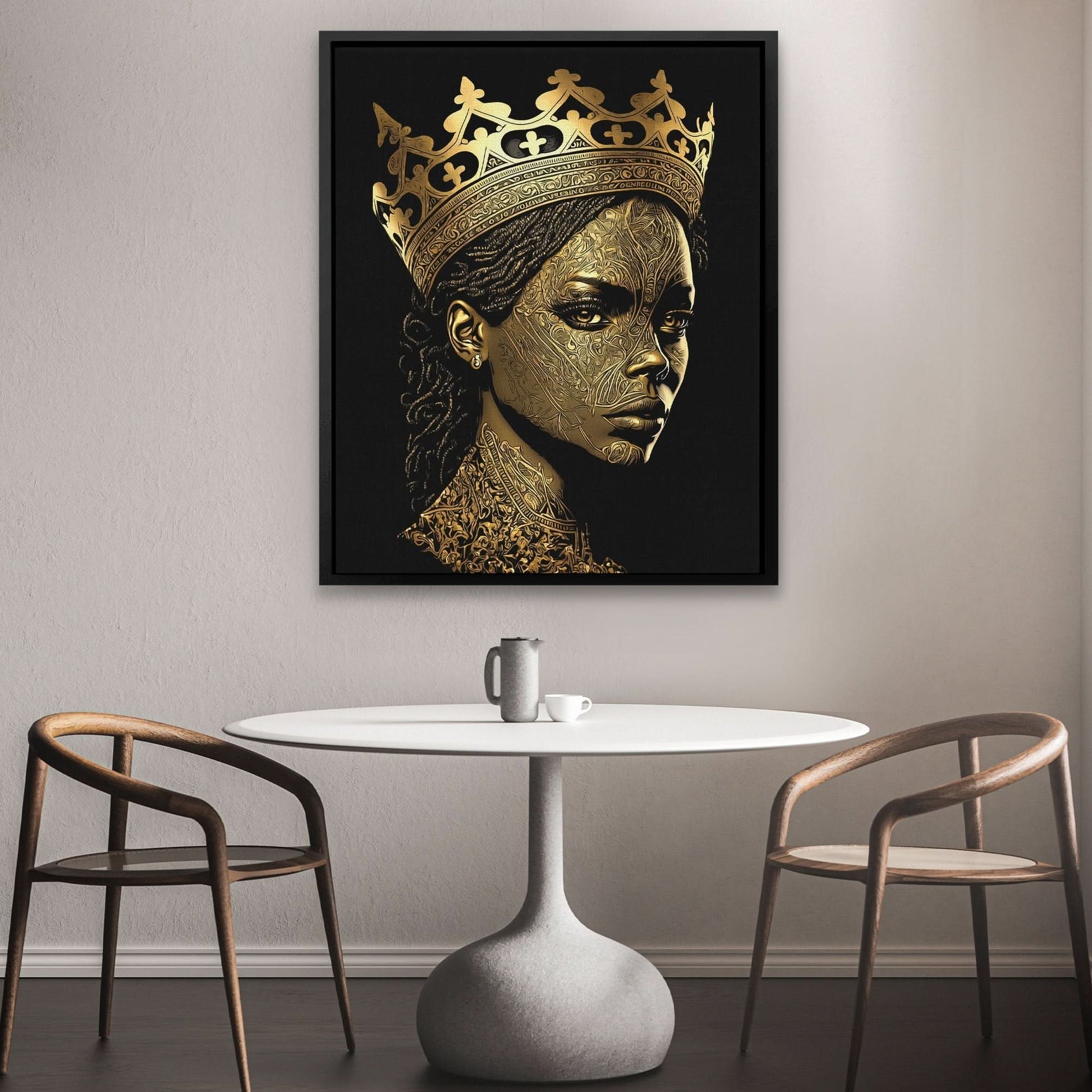 Dark Royalty - Gothic Black and Gold Canvas Wall Art