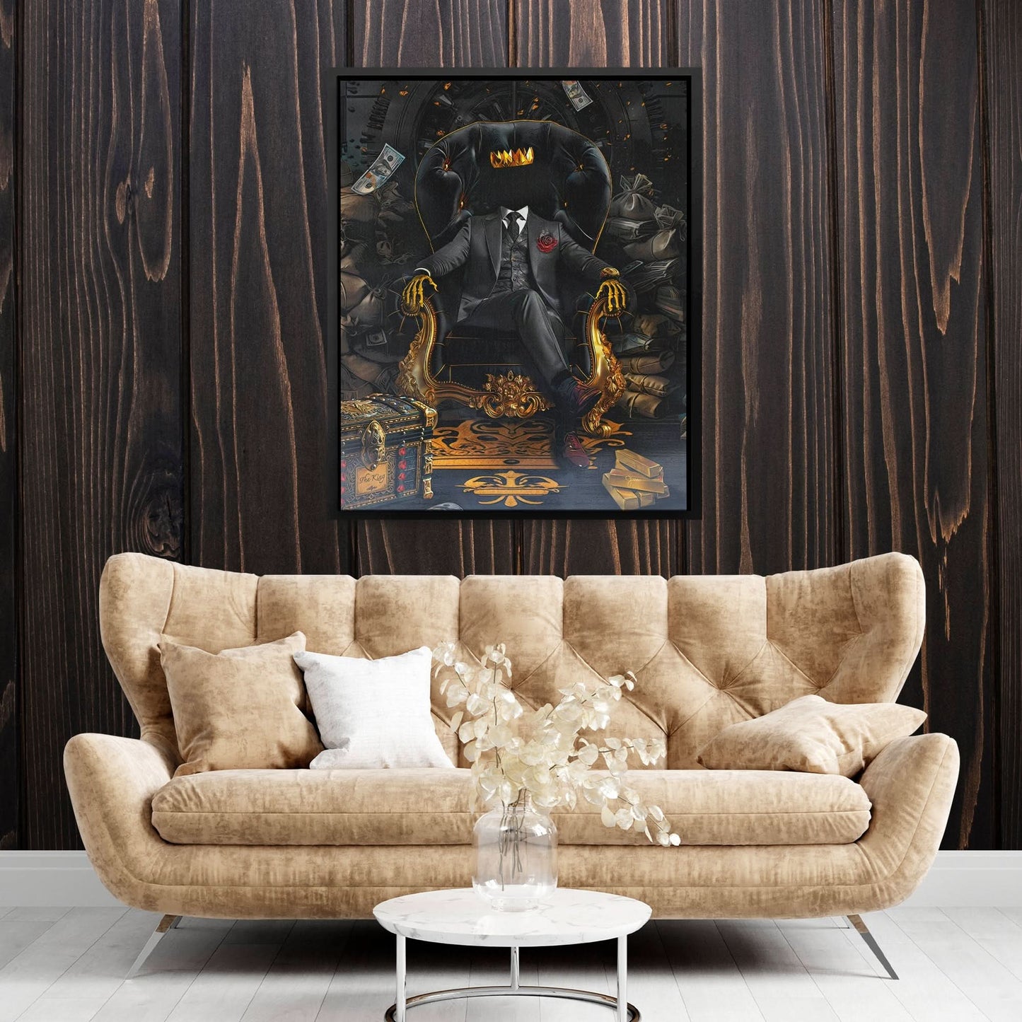 Dark Vault King - Black Wall Art