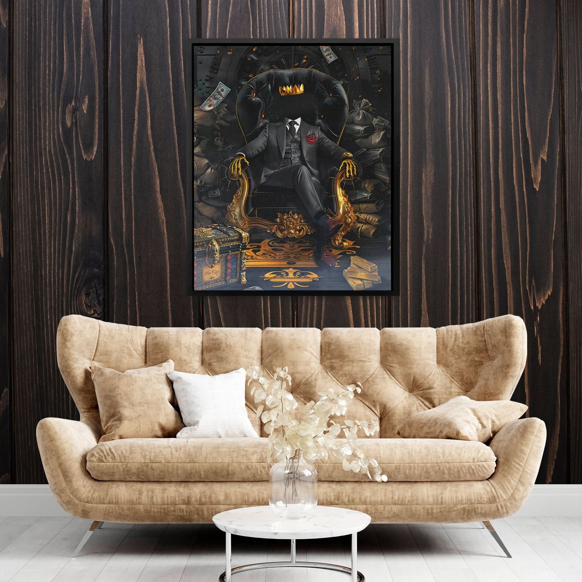 Dark Vault King - Black Wall Art