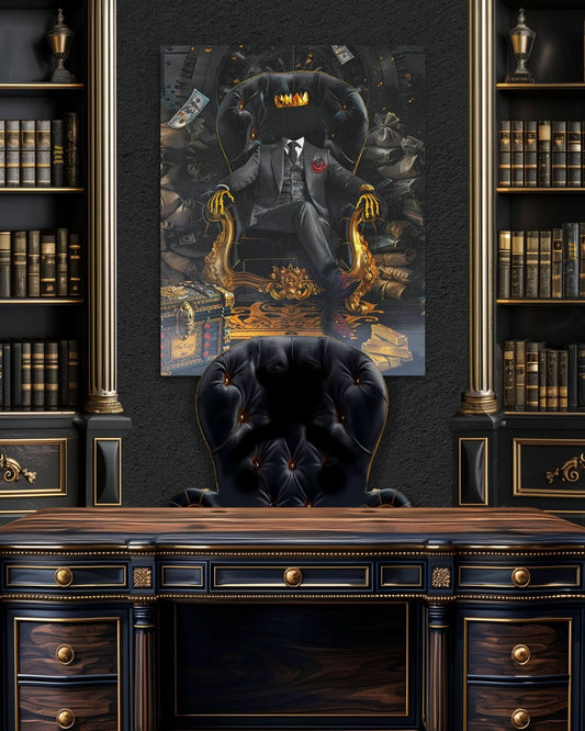 Dark Vault King - Wall Art in Black Frame