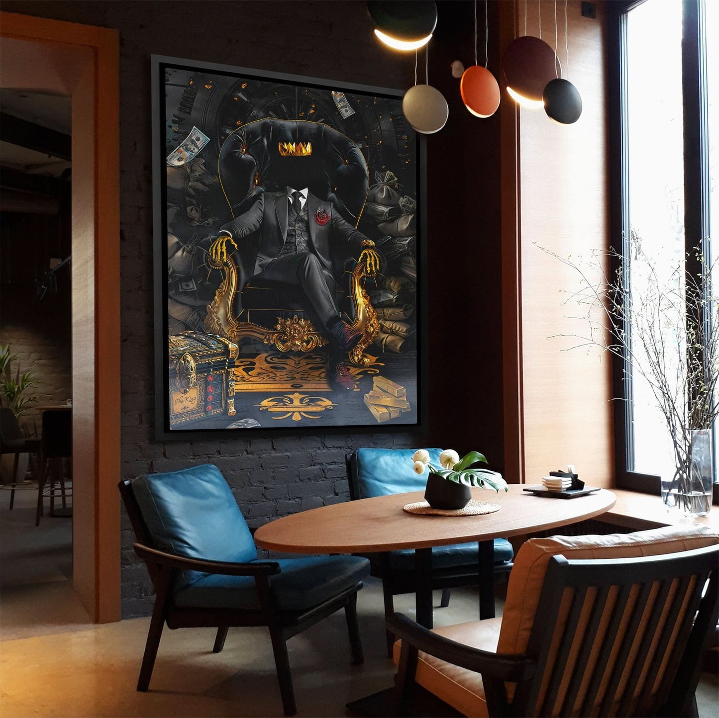 Dark Vault King - Entrepreneur Wall Art in Black Frame