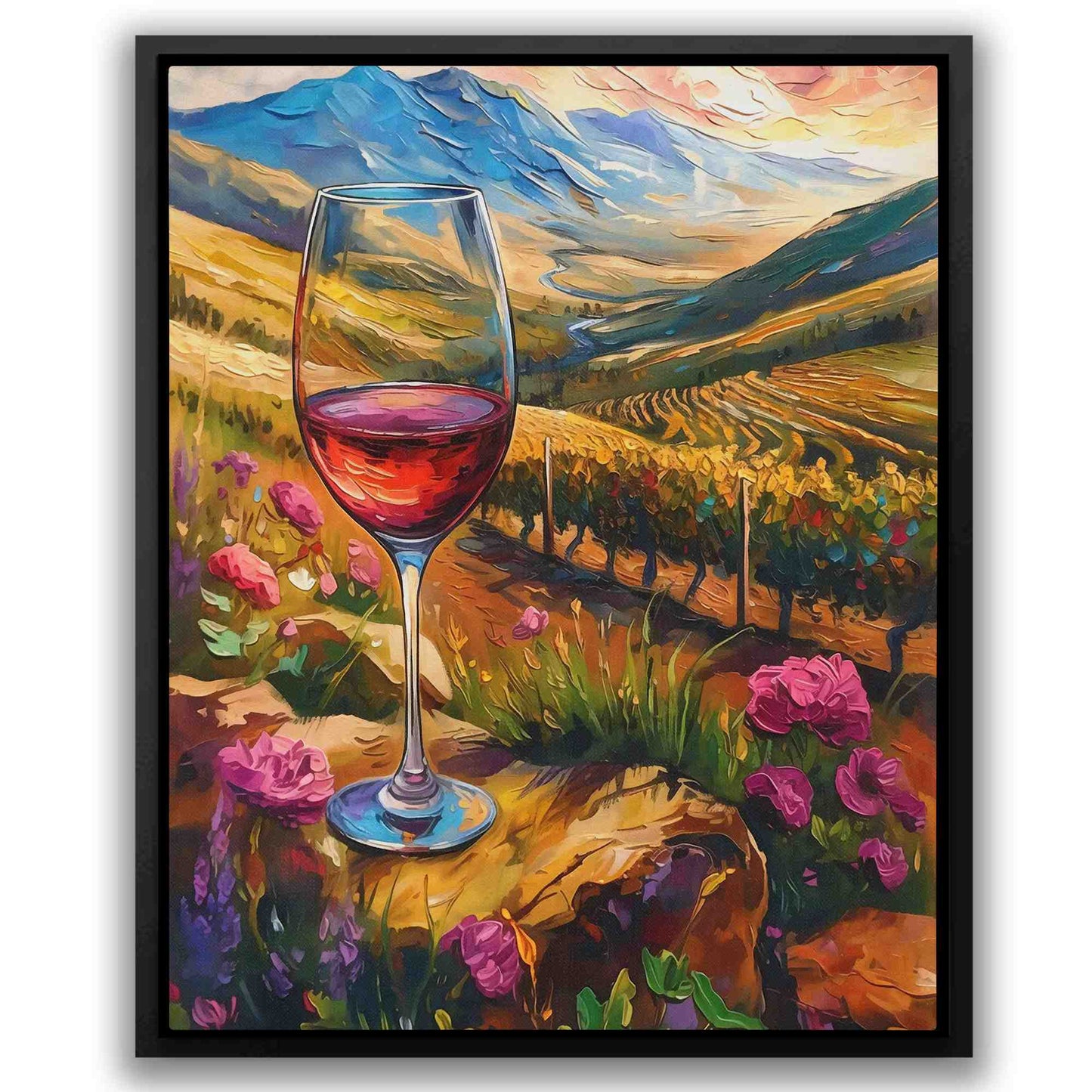 Day at the Vineyard - Colorful Drink Canvas Print