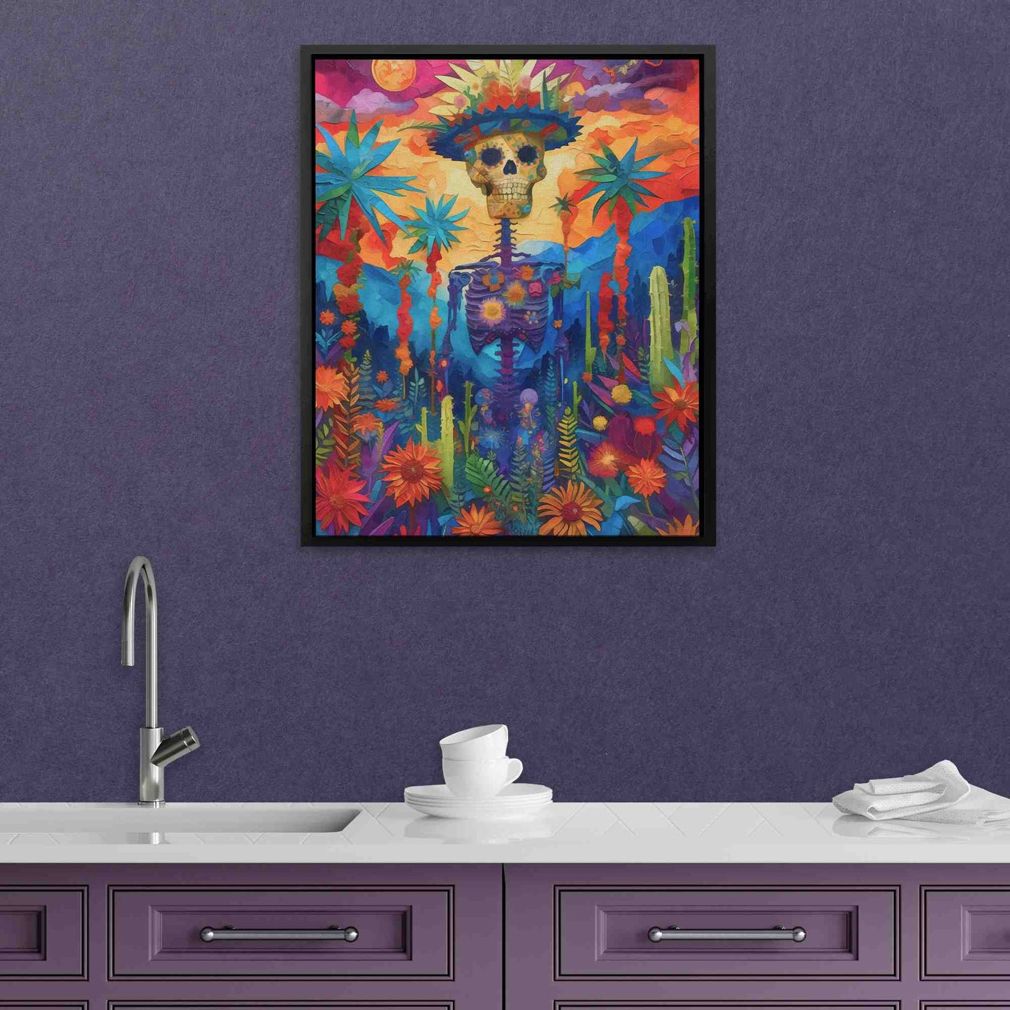 Day of the Dead - Psychedelic Colorful Canvas Wall Art