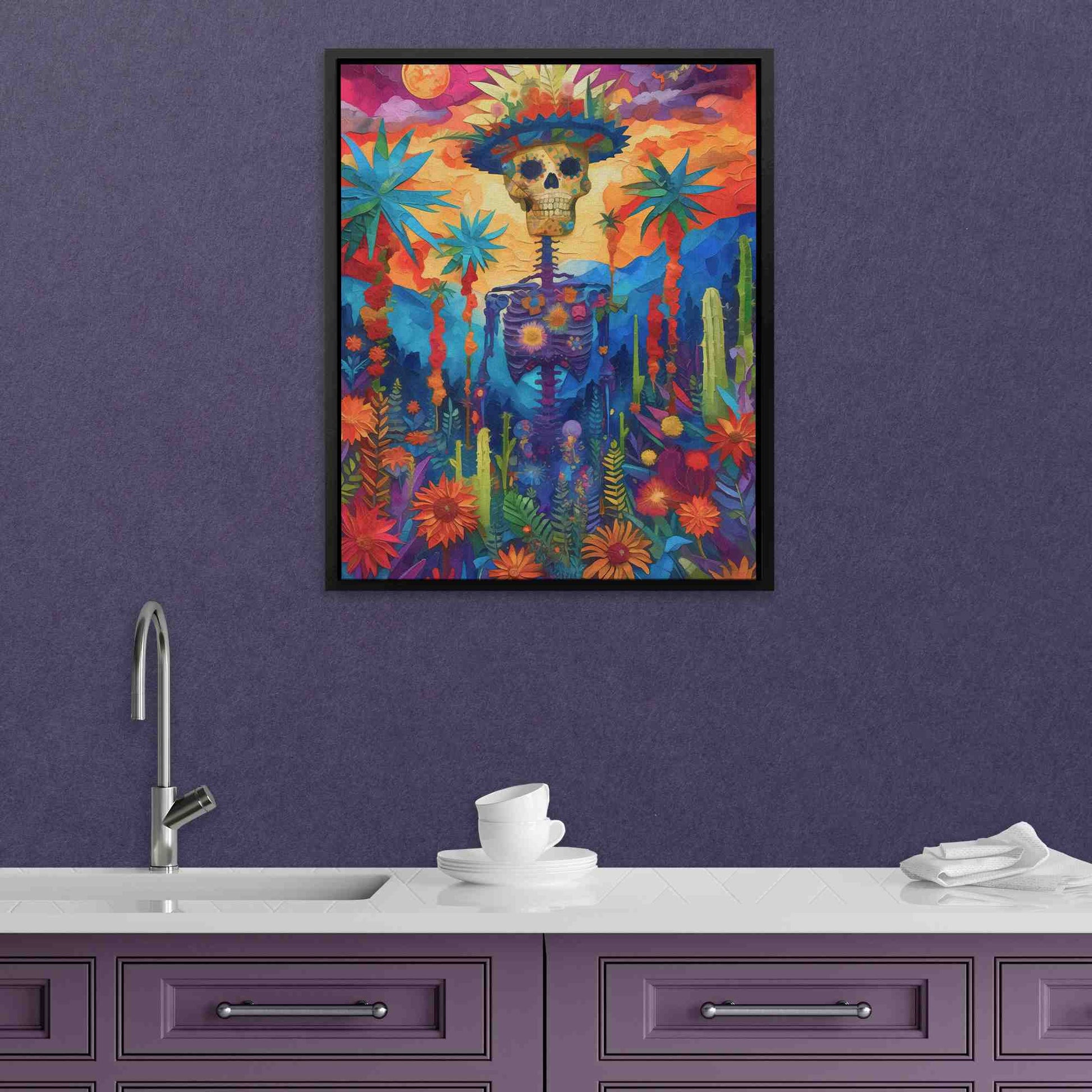 Day of the Dead - Psychedelic Colorful Canvas Wall Art