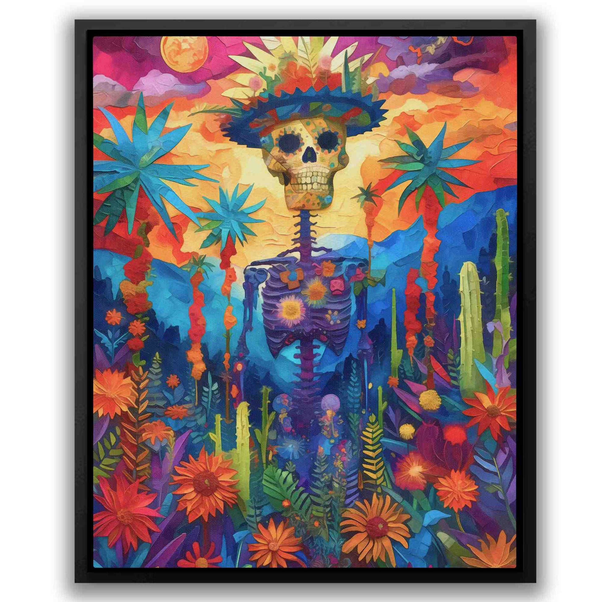 Day of the Dead - Colorful Floral Canvas Print