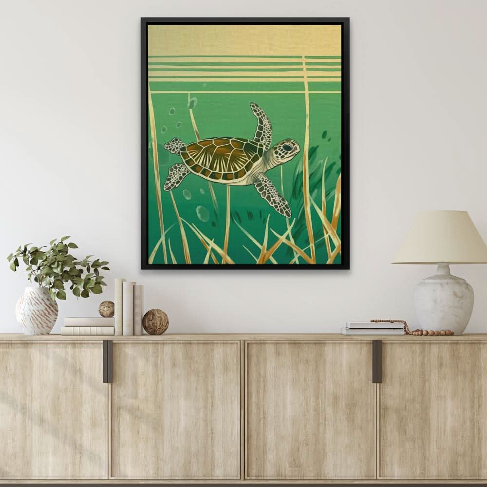 Daydreaming Turtle - Large Canvas Print