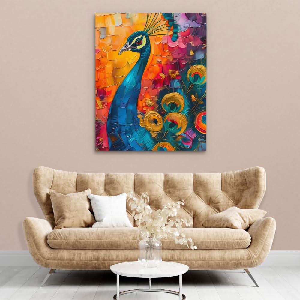 Dazzling Display - Bird Wall Art in Black Frame