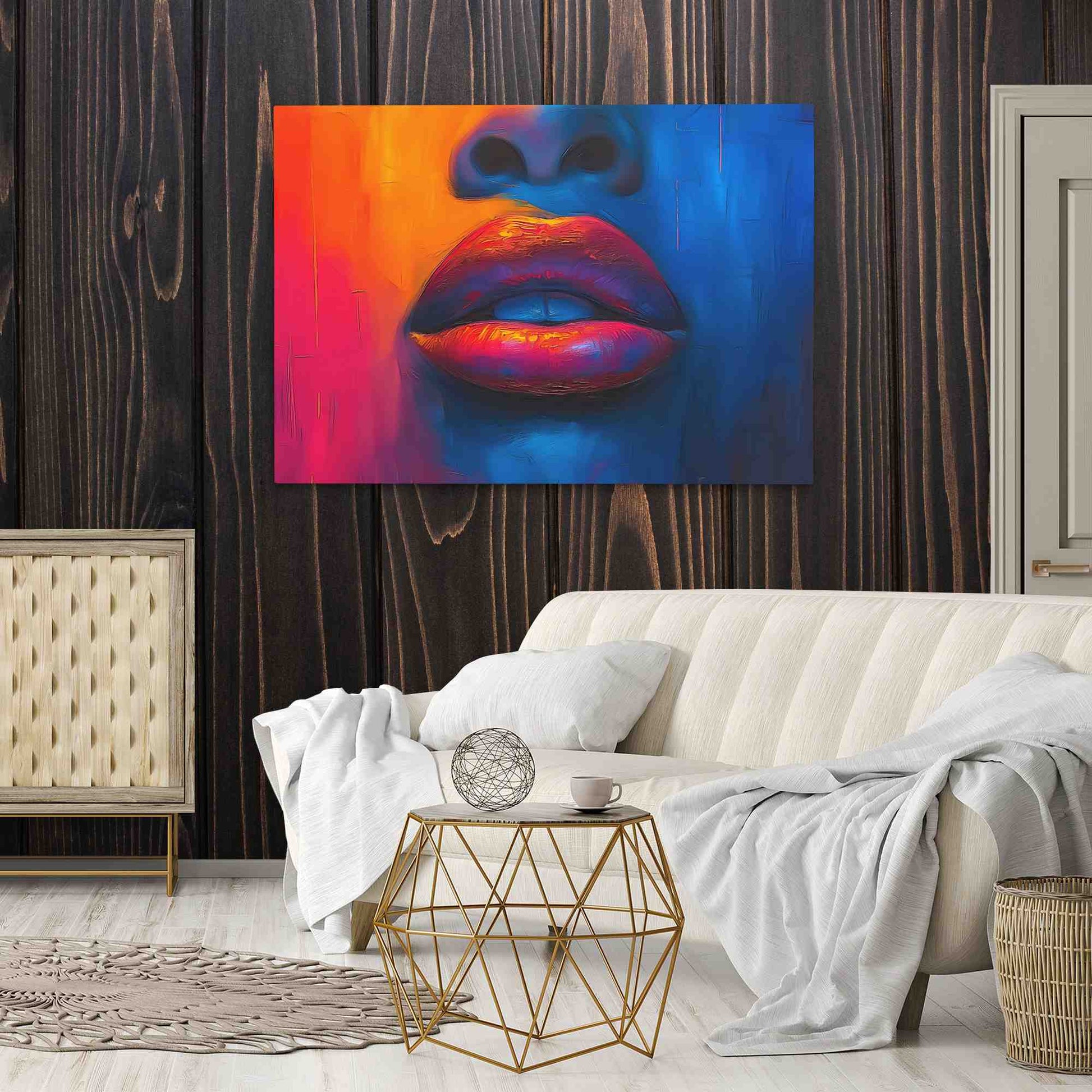 Deep Blue - Horizontal Wall Art in Black Frame