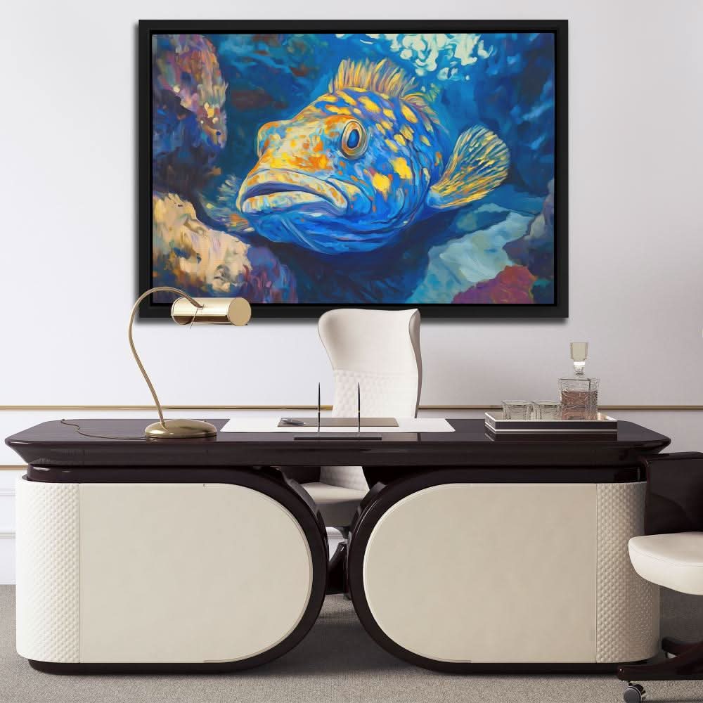 Deep Blue Rockfish - Blue Canvas Wall Art