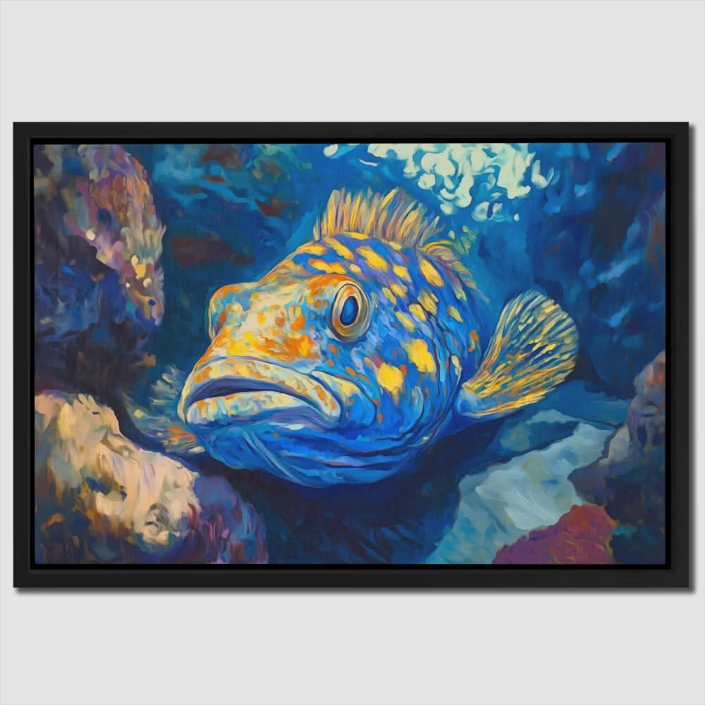 Deep Blue Rockfish - Blue Coastal Canvas Print