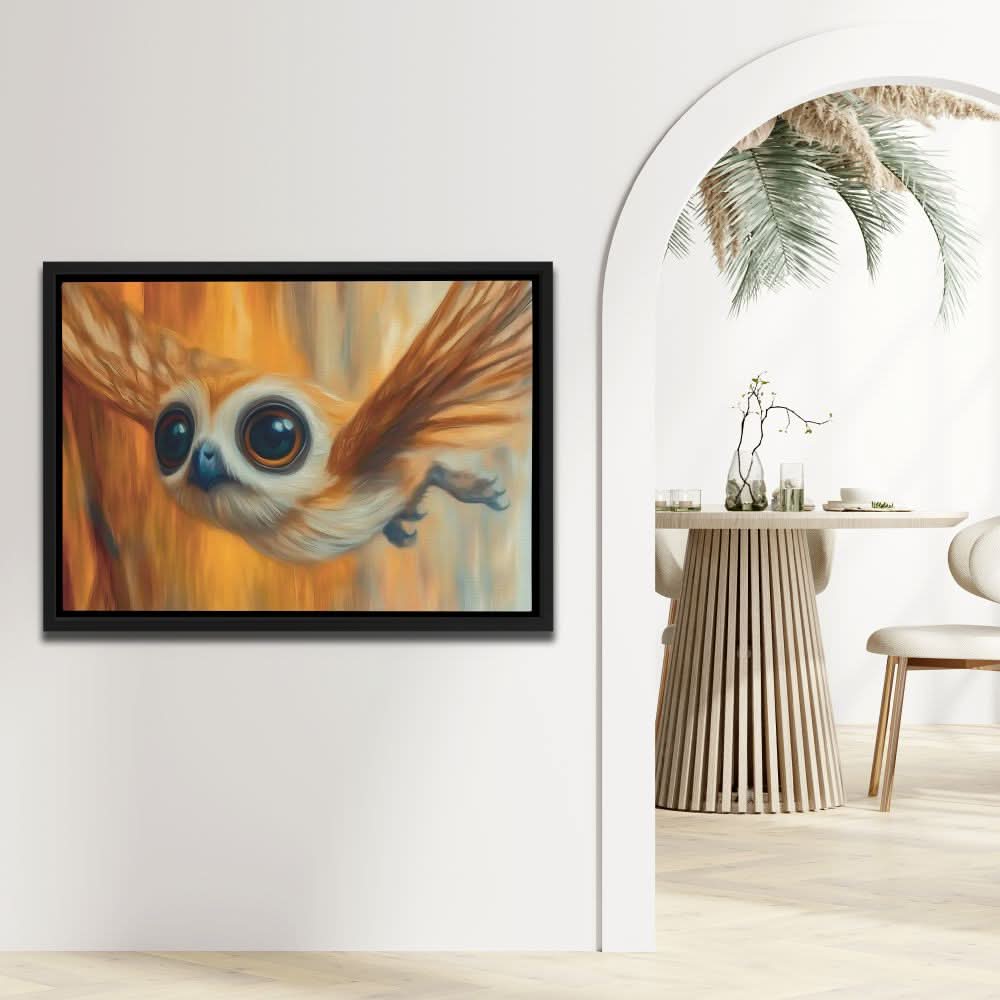 Deep Roots - Bird Wall Art in Black Frame