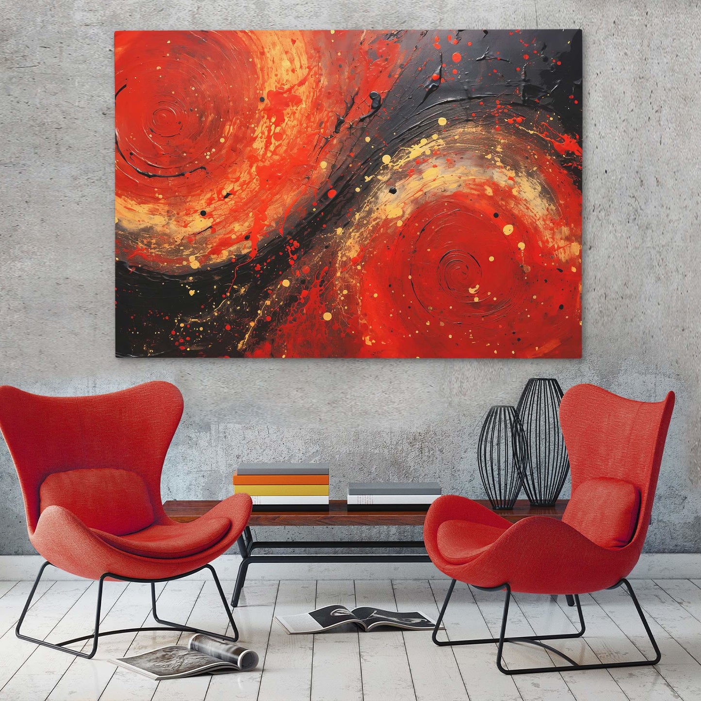 Deep Ruby - Black Wall Art for Bathroom