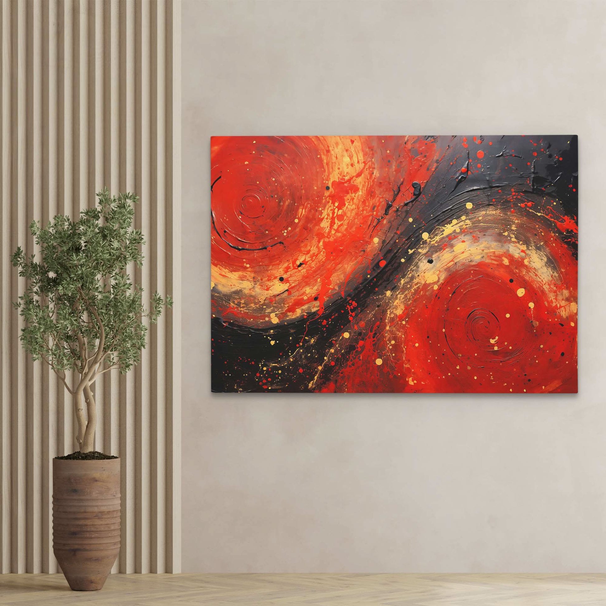 Deep Ruby - Black Canvas Print