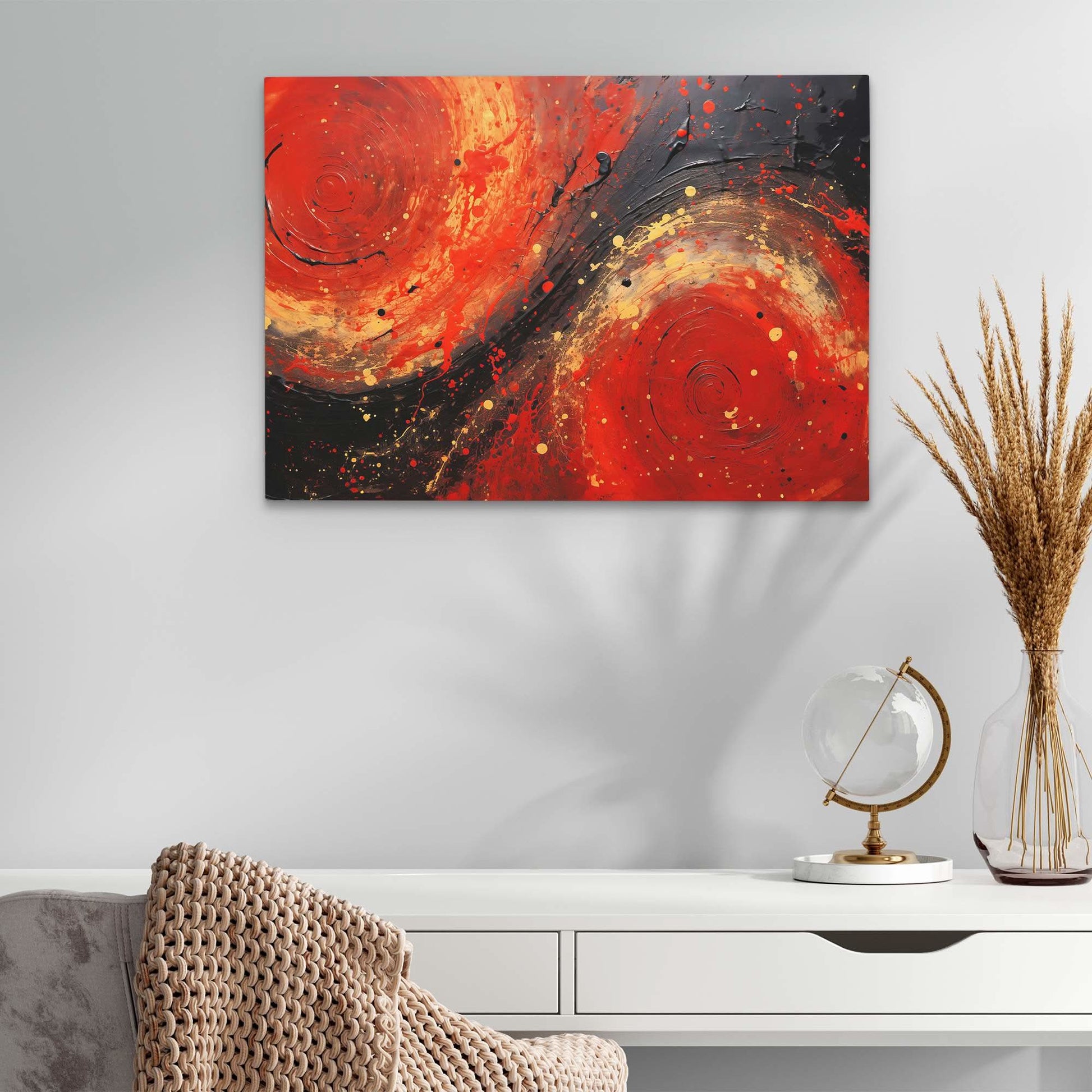 Deep Ruby - Horizontal Wall Art in Black Frame