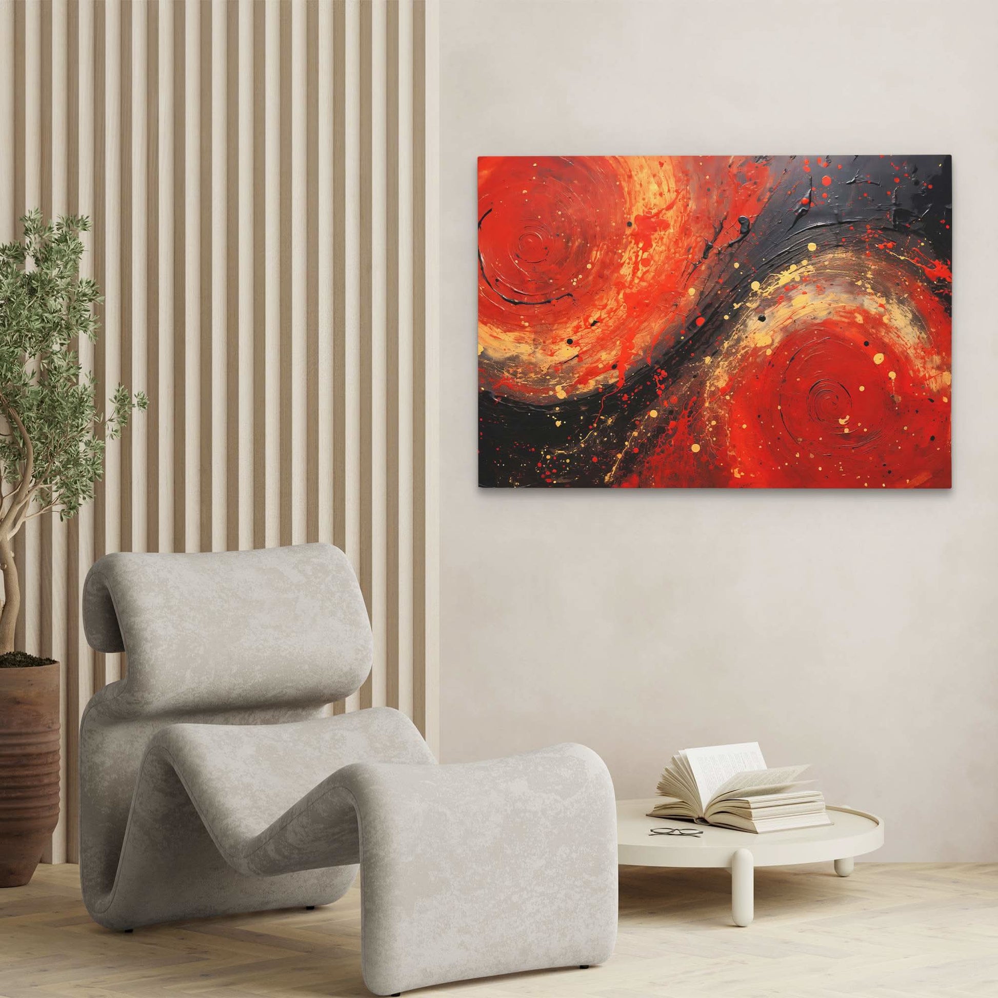 Deep Ruby - Large Abstract Canvas Print