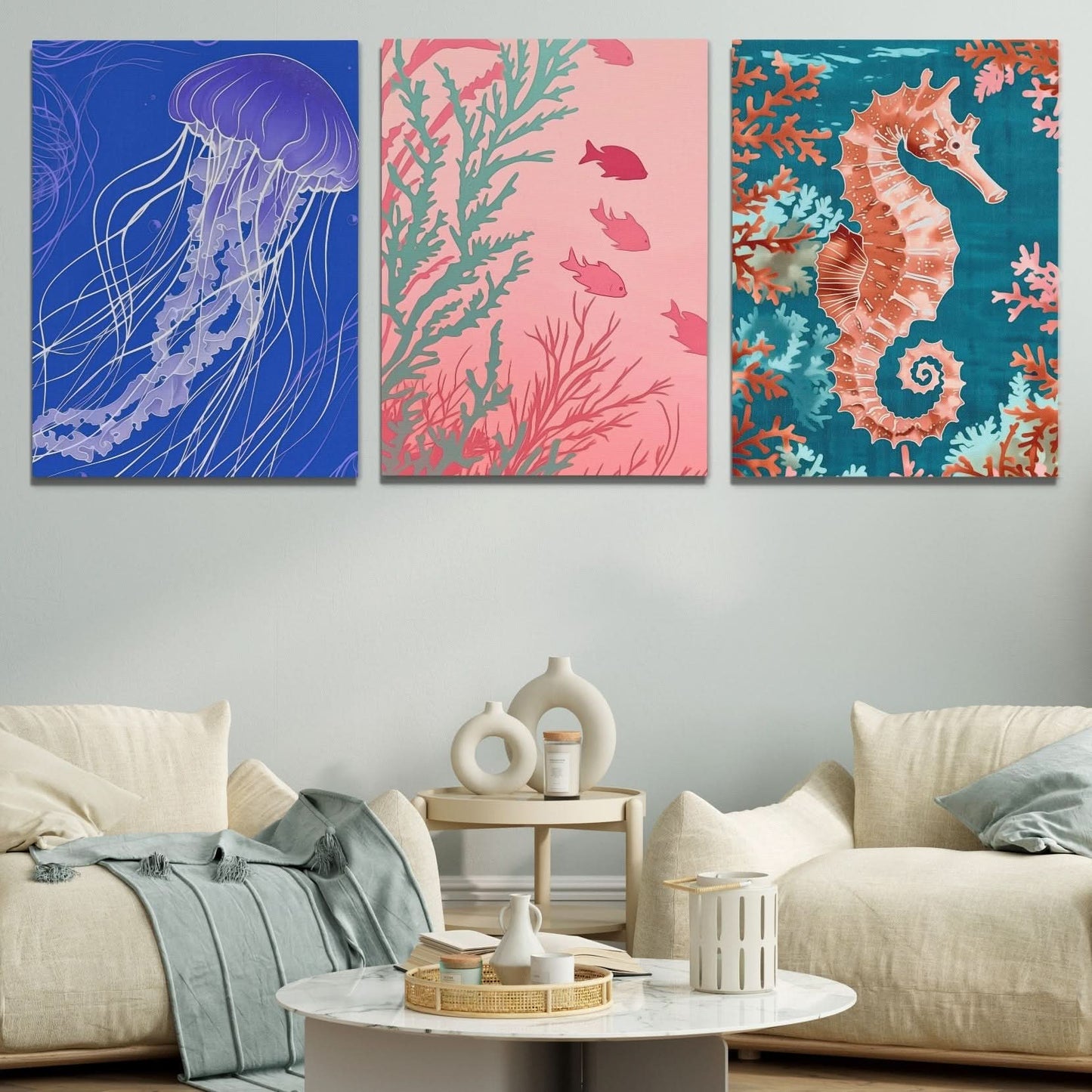 Deep Sea Wonders - Large Contemporary Canvas Print