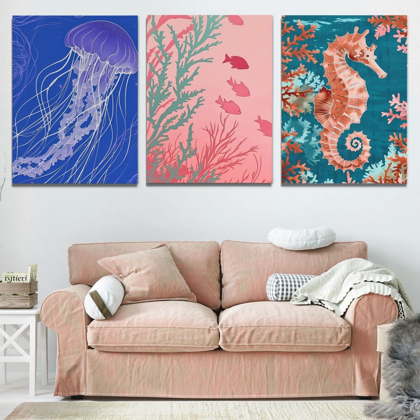 Deep Sea Wonders - Coastal Wall Art in Black Frame