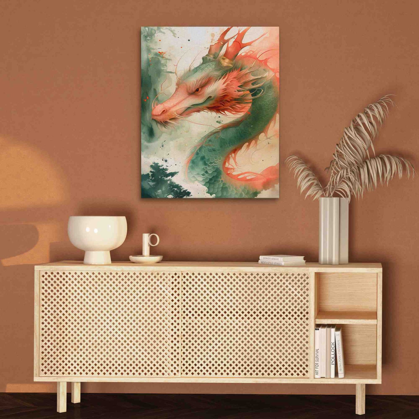 Deer Dragon - Large Fantasy Canvas Print