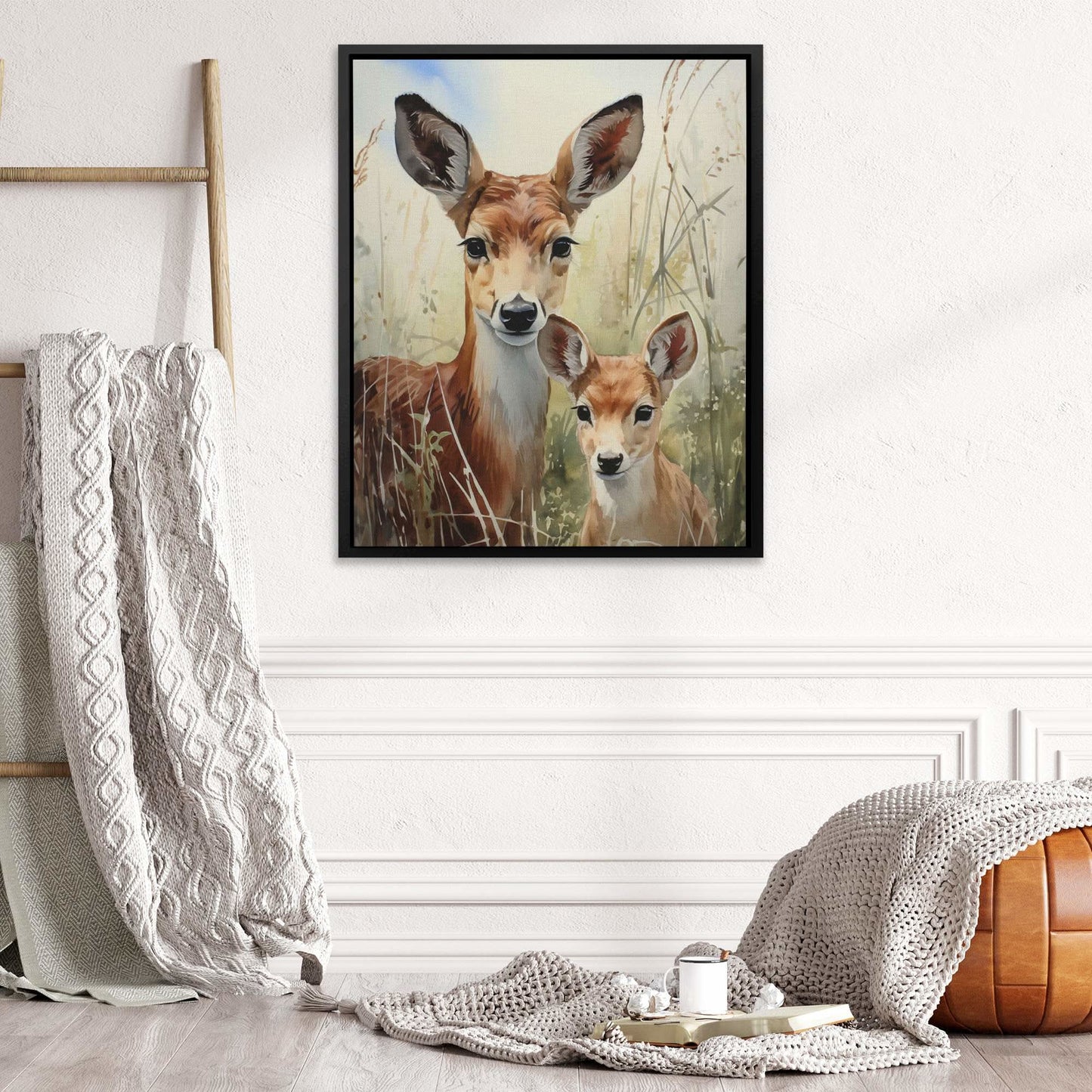 Deer Family - Framed Art Print