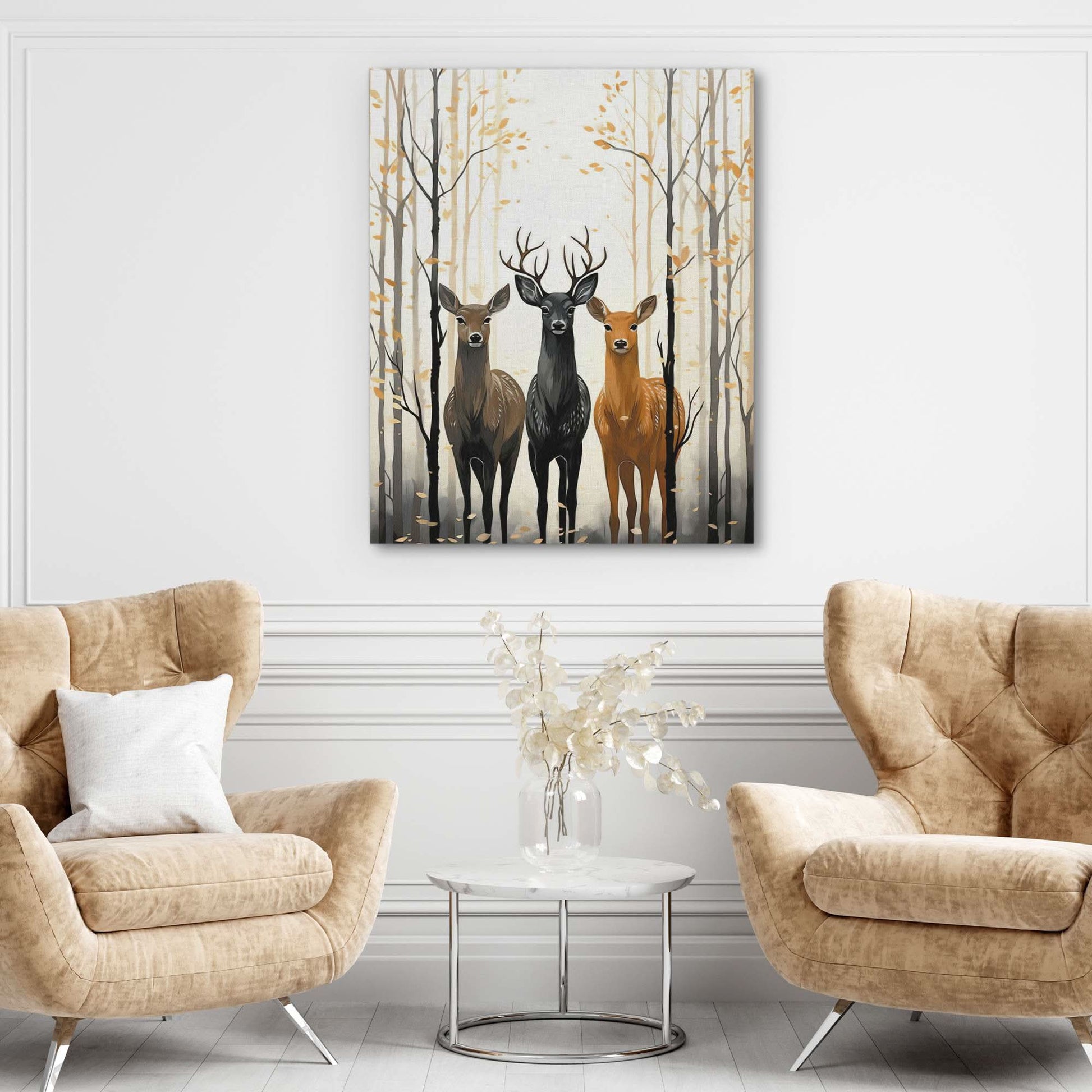Deer Friends - Country Canvas Print