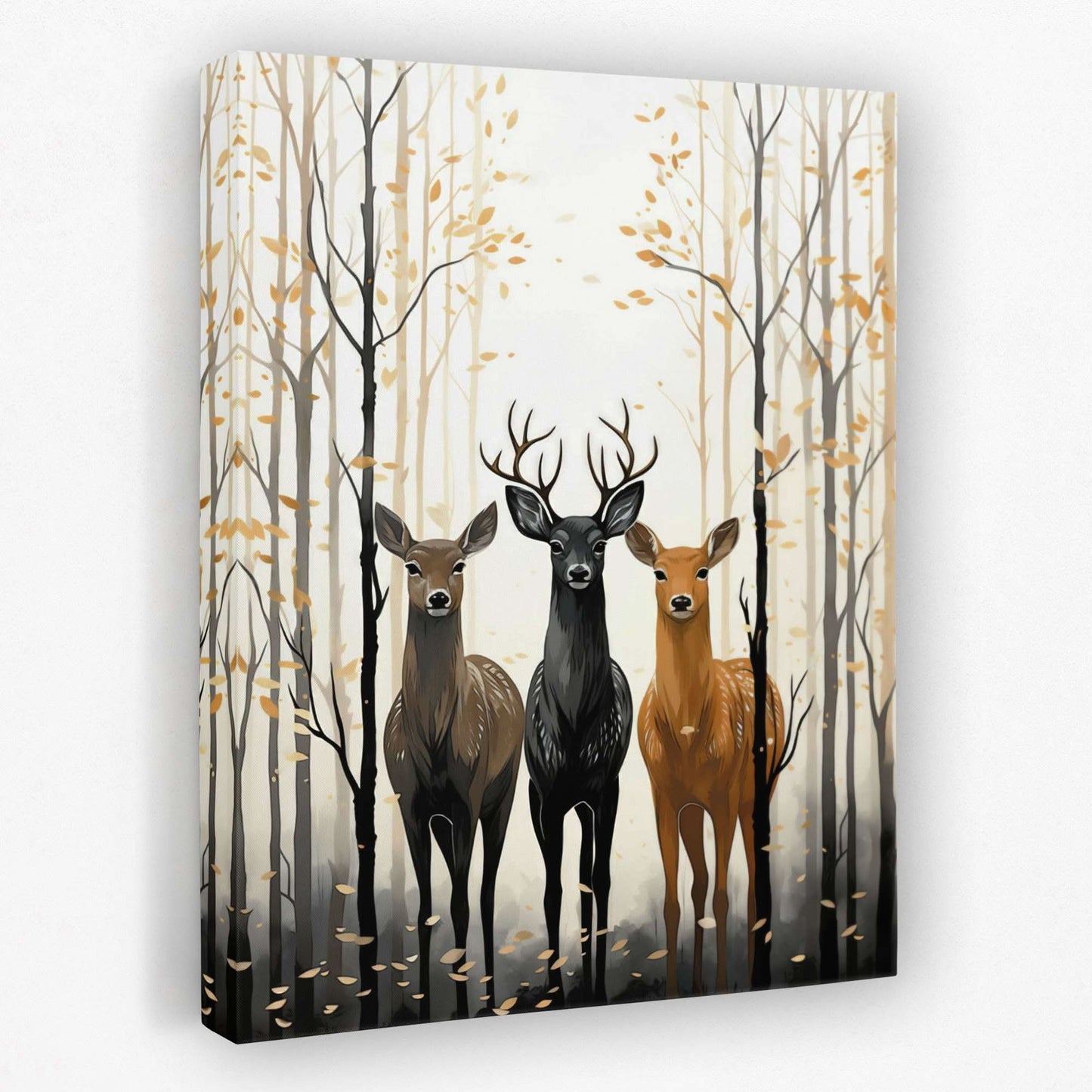 Deer Friends - Animals Canvas Wall Art