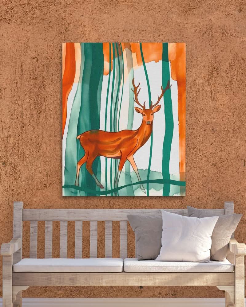 Deer in Headlights - Brown Deer Canvas Print
