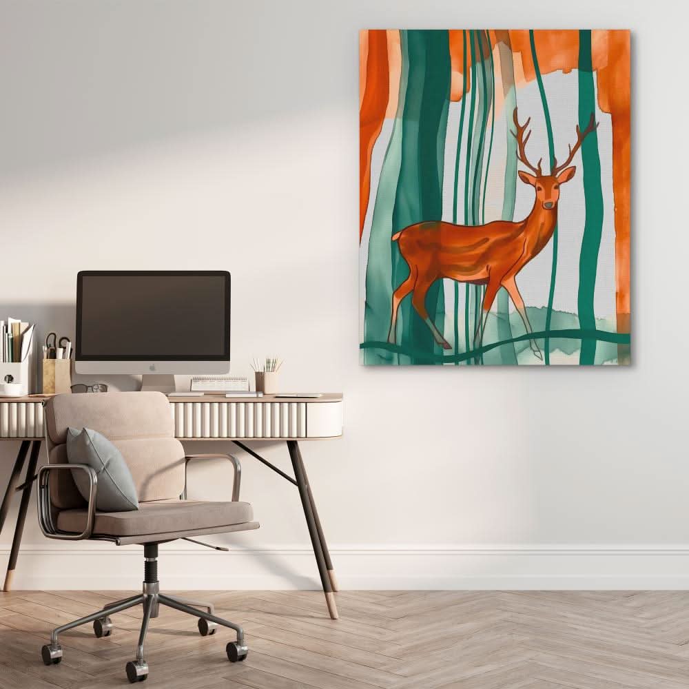 Deer in Headlights - Large Abstract Canvas Print