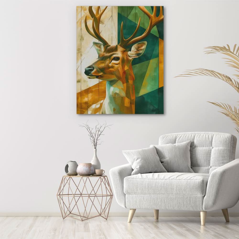 Deer in Technicolor - Animals Art for Bedroom
