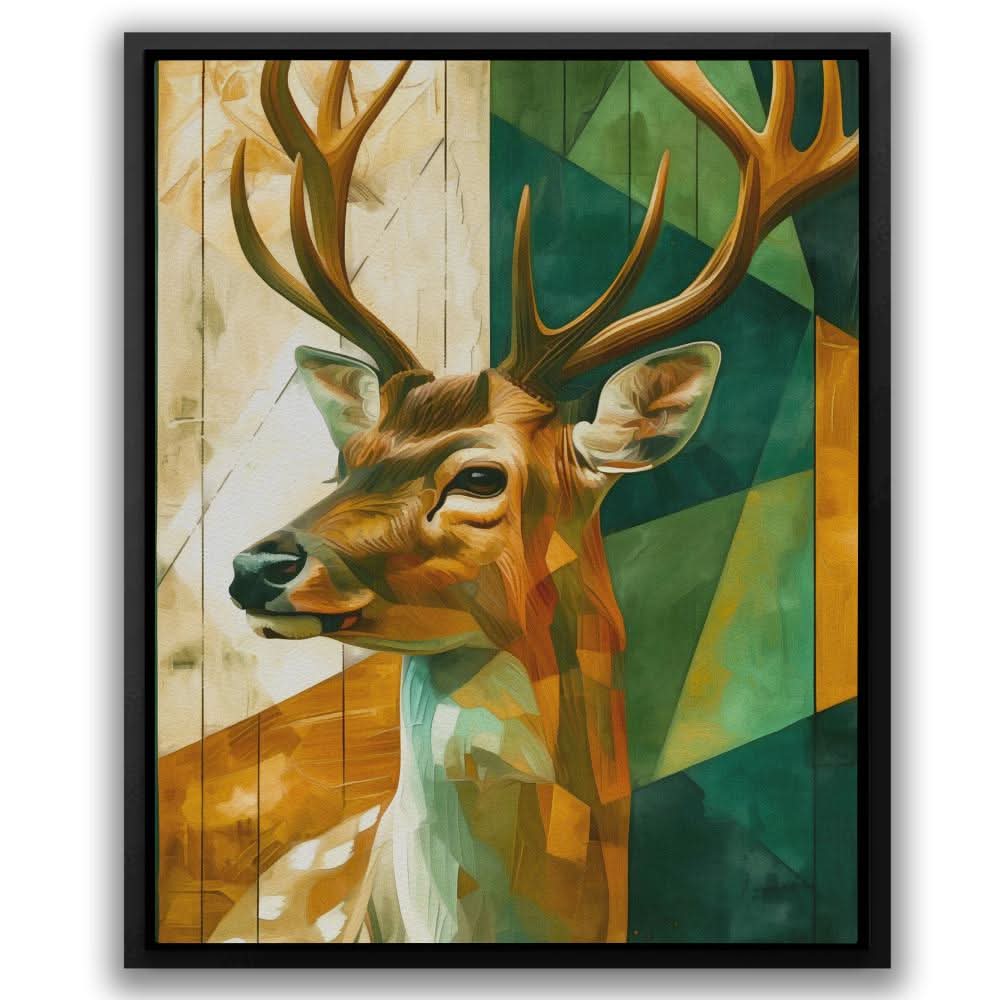 Deer in Technicolor - Earth Tones Deer Canvas Print
