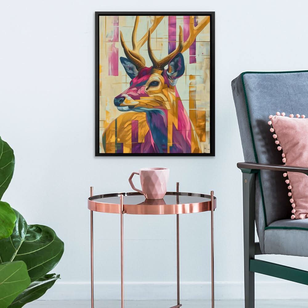 Deer of Light - Colorful Wall Art for Office Decor