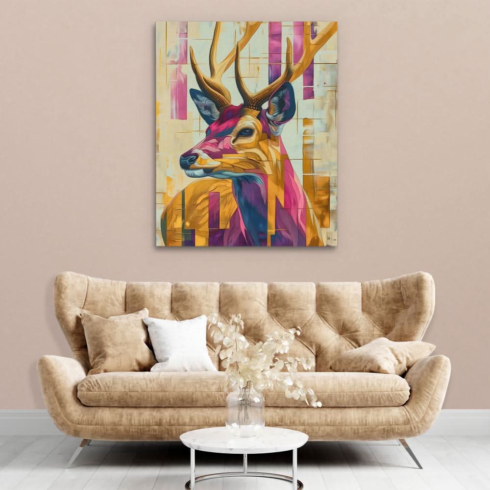 Deer of Light - Large Abstract Canvas Print
