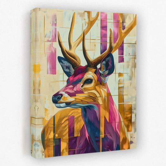 Deer of Light - Abstract Wall Art in Black Frame