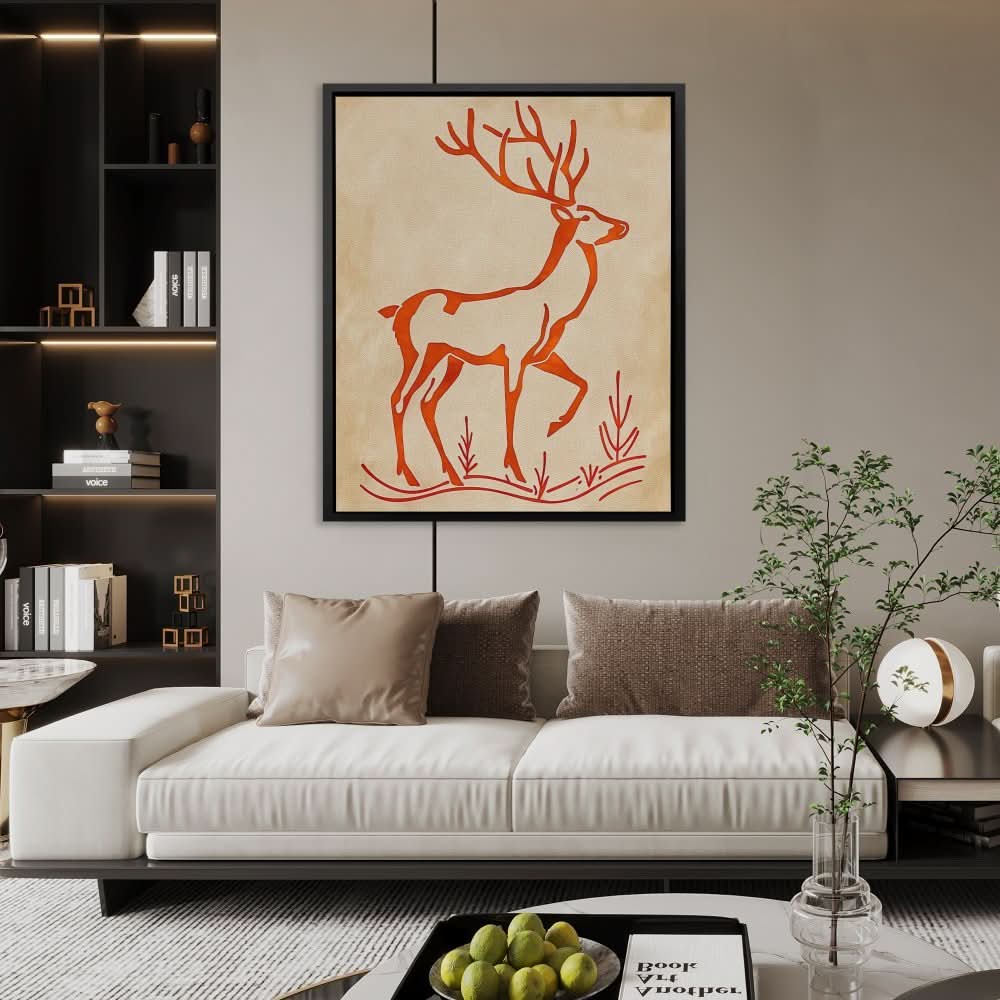 Deer Silhouette - Large Contemporary Canvas Print