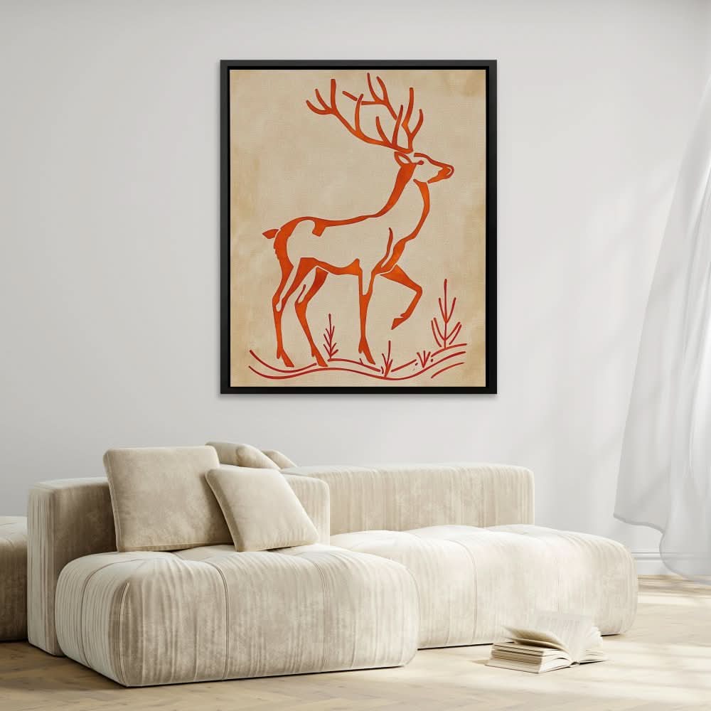 Deer Silhouette - Animals Art for Bedroom