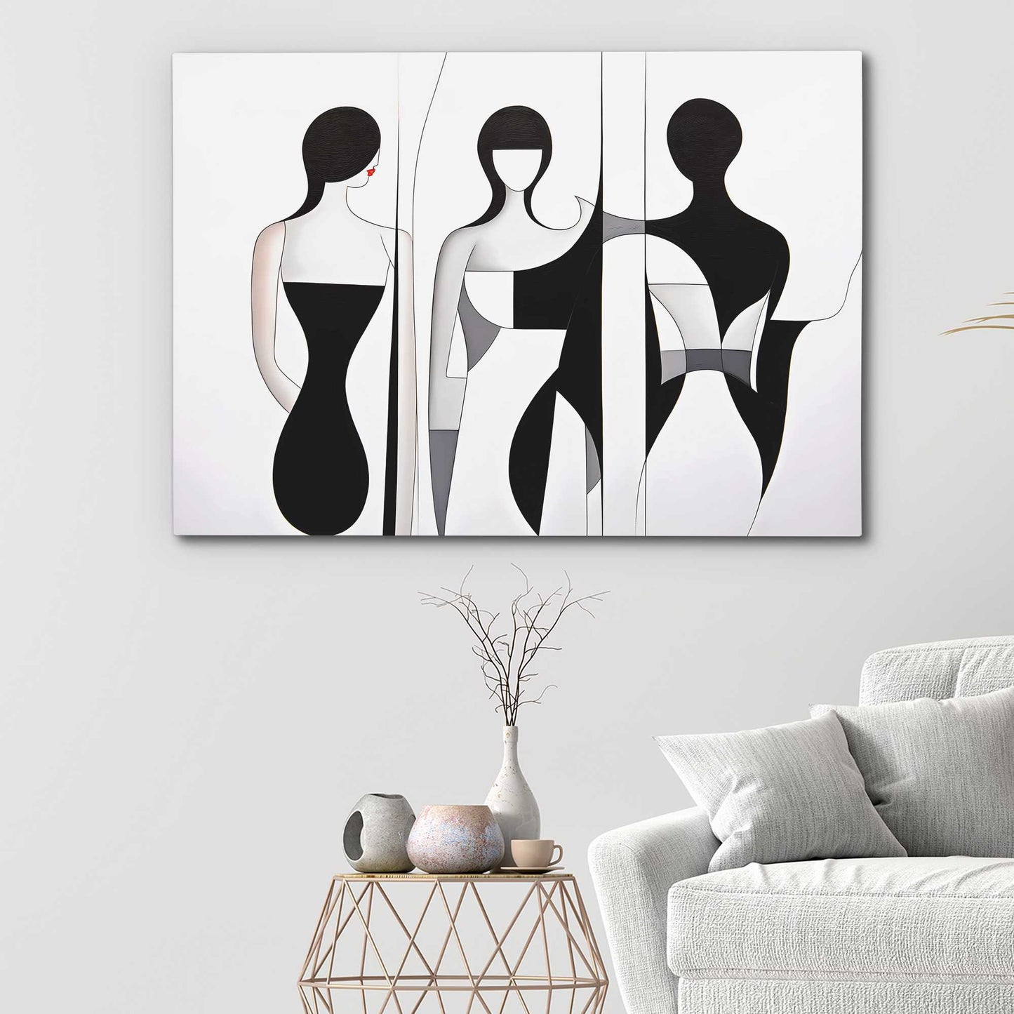 Delicate Curves - White Femme Canvas Print