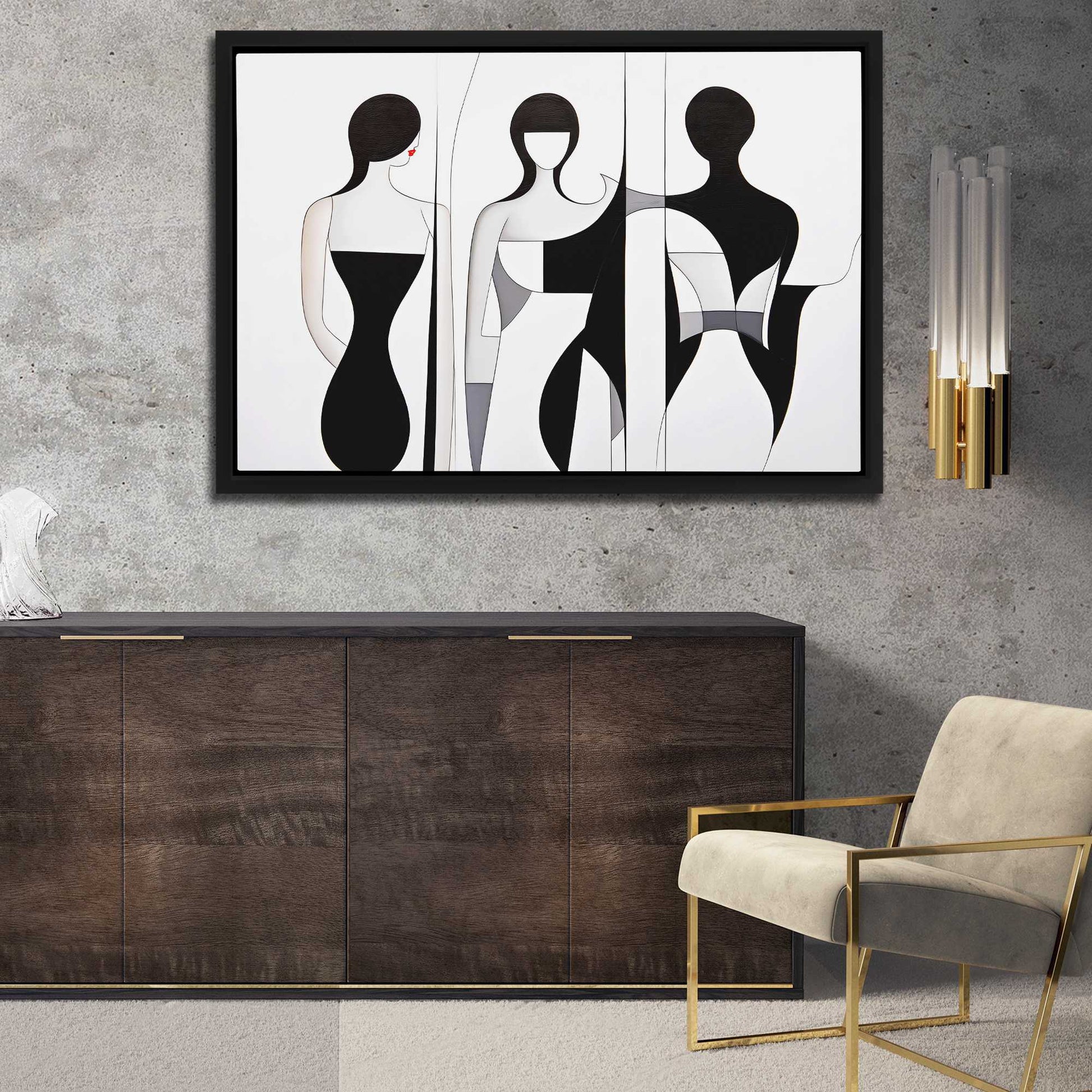 Delicate Curves - Abstract White Canvas Wall Art