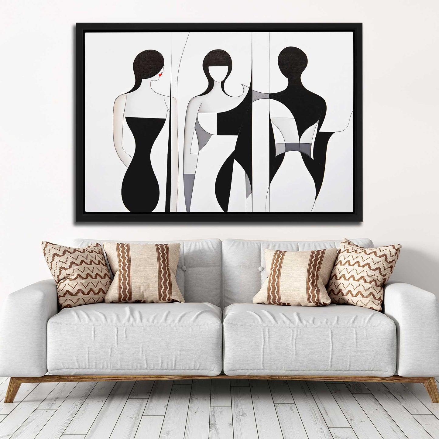 Delicate Curves - Abstract Wall Art in Black Frame