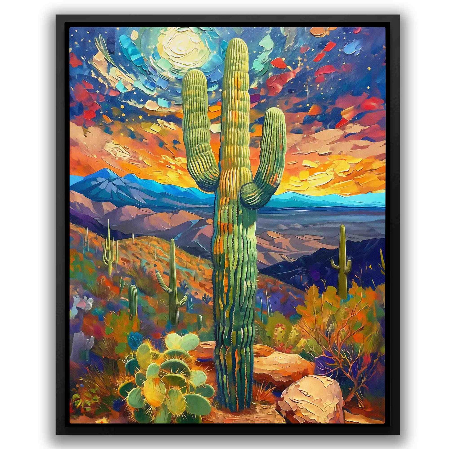 Desert Cactus - Colorful Nature Canvas Print