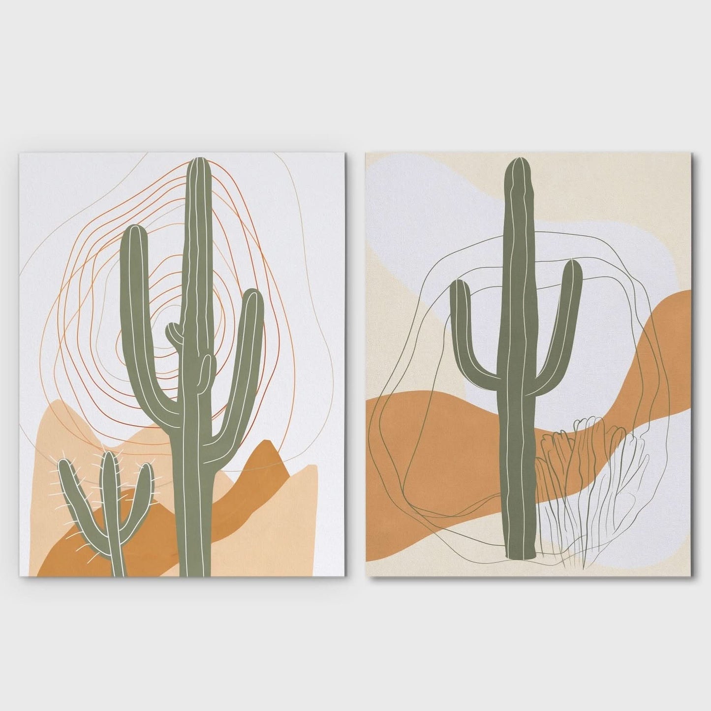 Desert Cactus Duo - Desert Canvas Wall Art