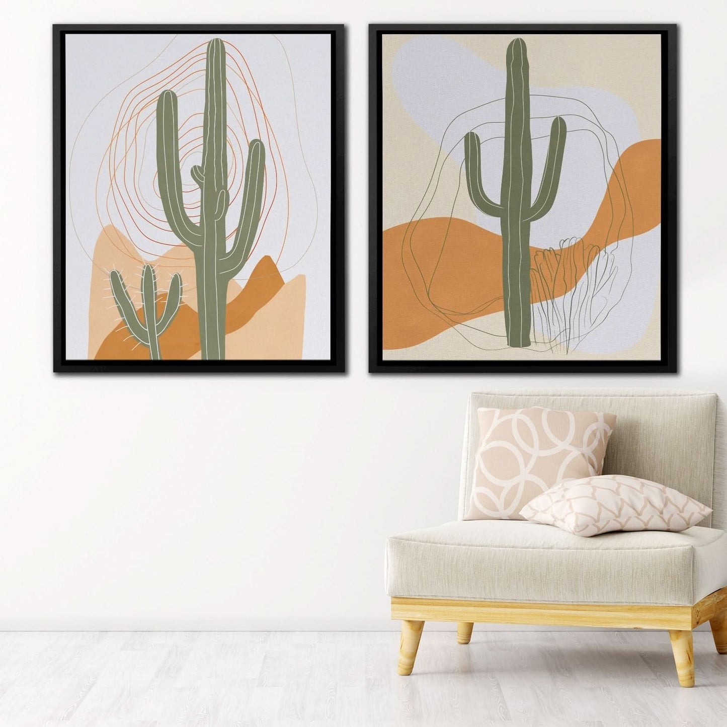 Desert Cactus Duo - Desert Art for Bedroom