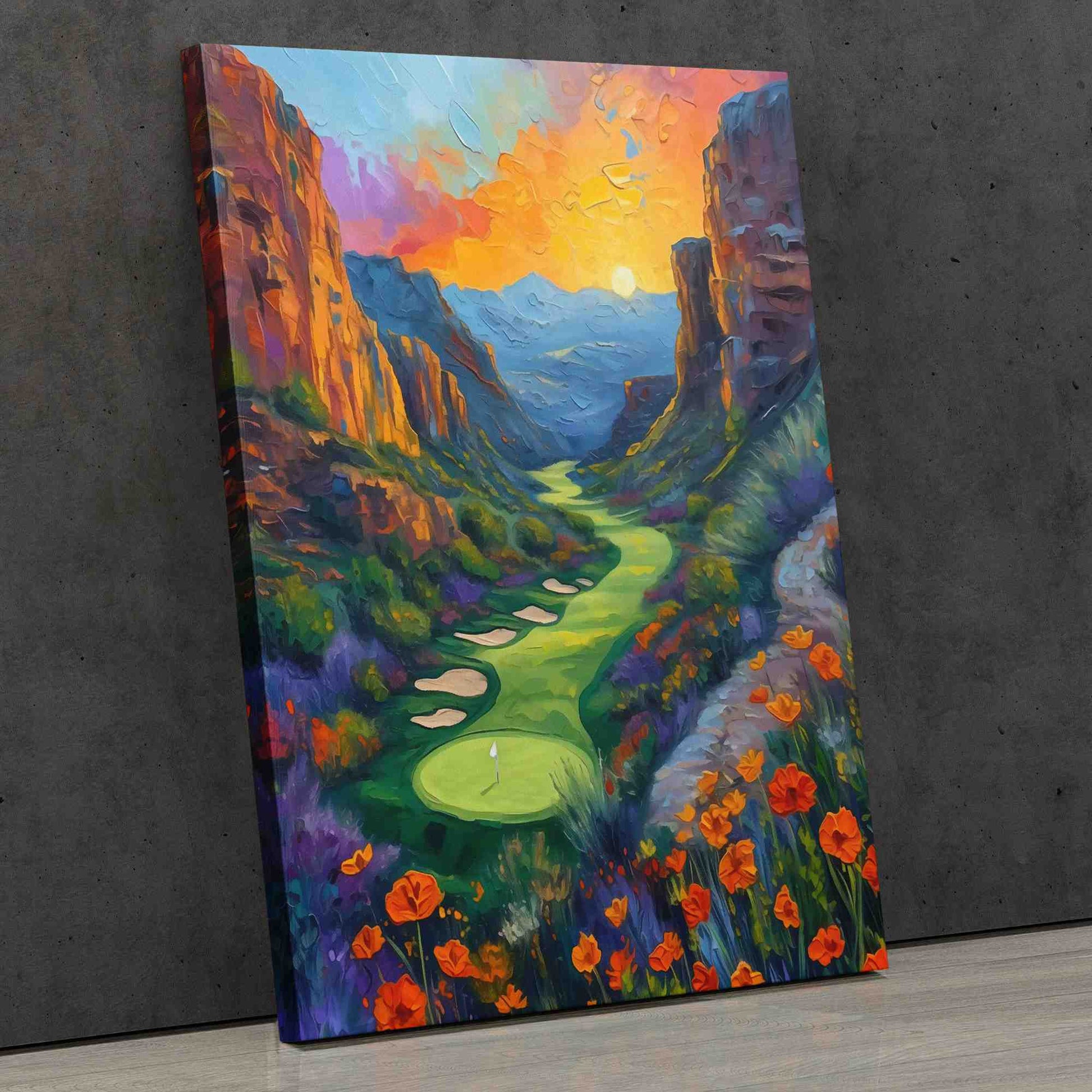 Desert Golf - Golf Wall Art in Black Frame