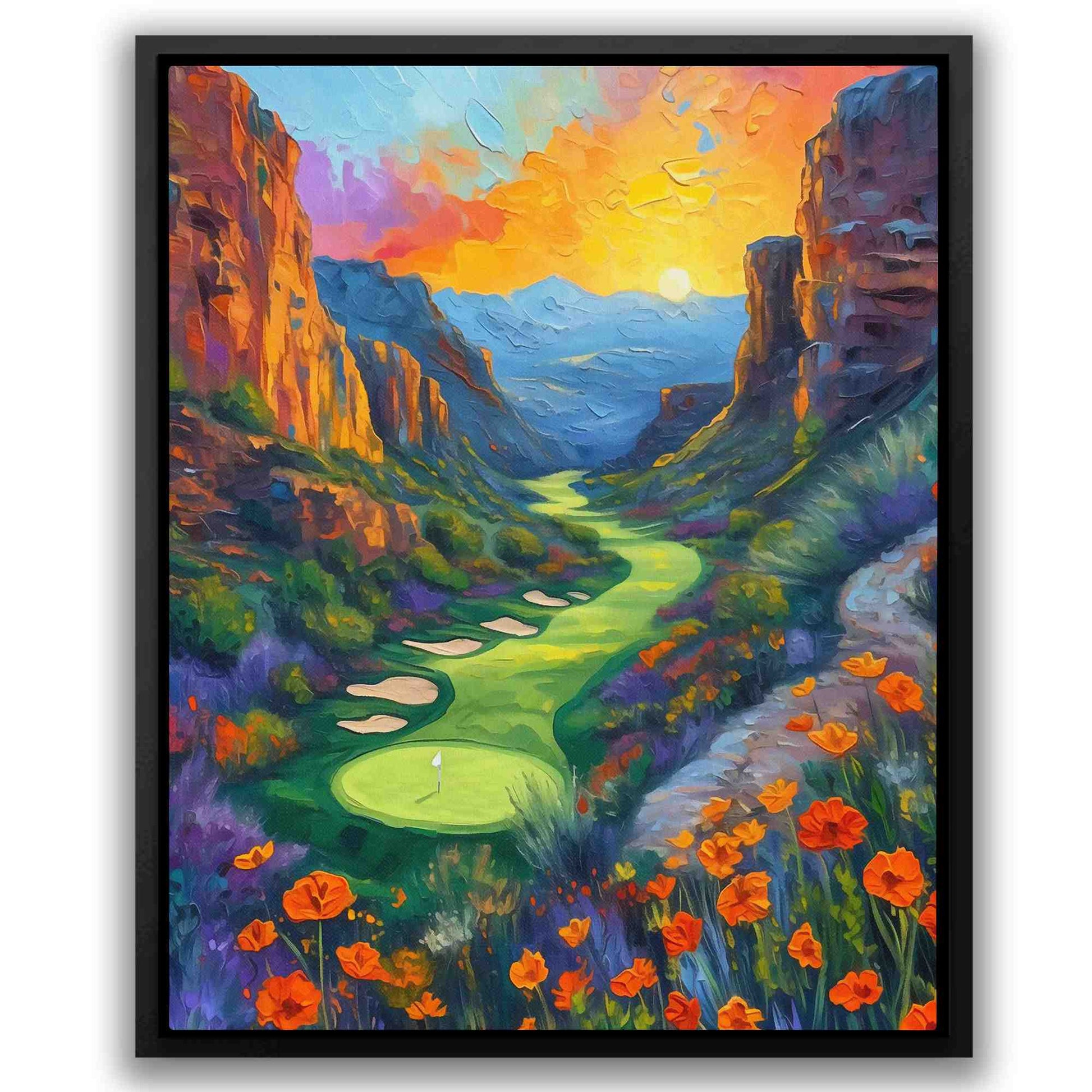 Desert Golf - Colorful Golf Canvas Print