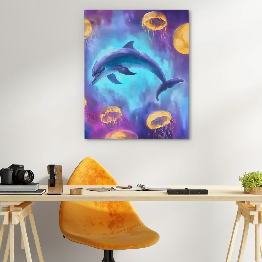 Desert Phantom - Jellyfish Wall Art in Black Frame