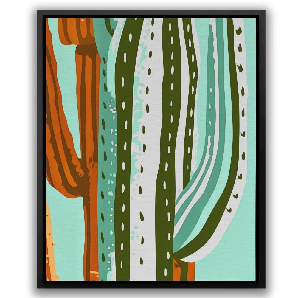 Desert Prickles - Modern Brown Canvas Wall Art