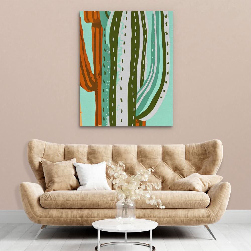 Desert Prickles - Brown Wall Art for Living Room