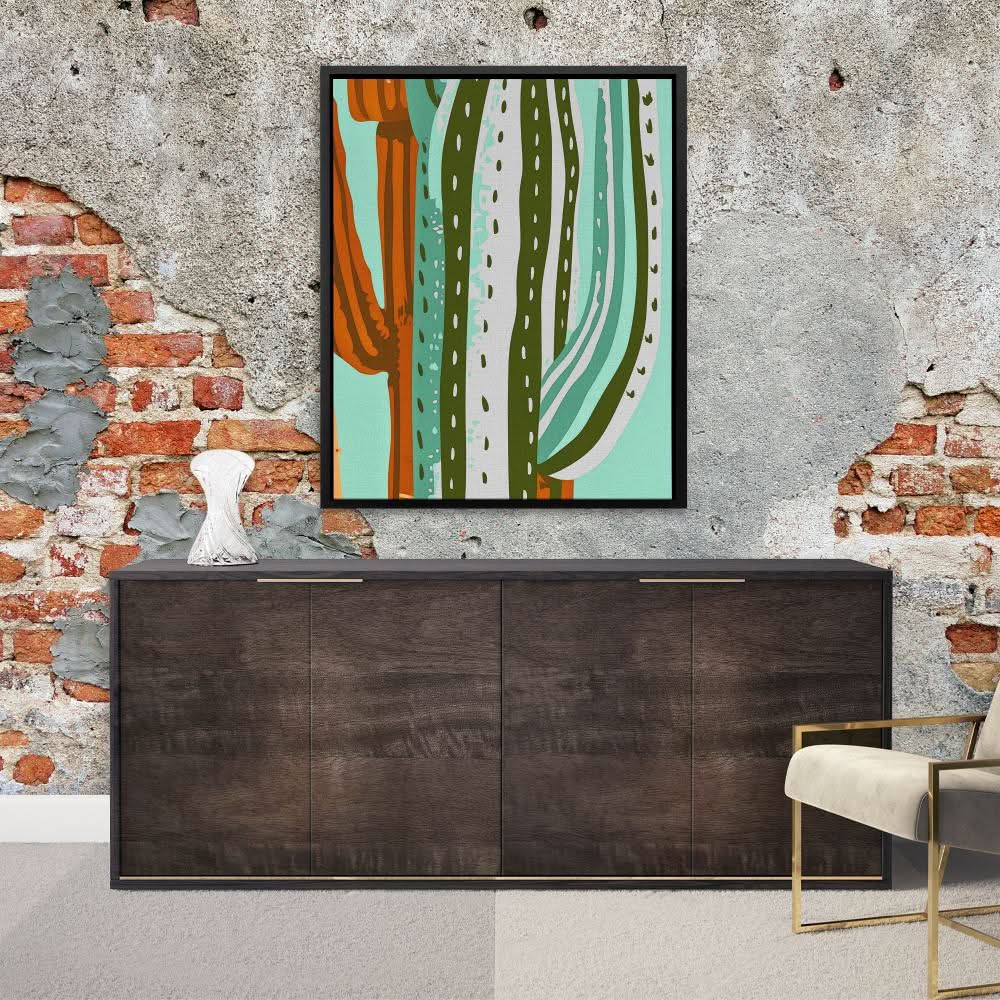Desert Prickles - Desert Wall Art in Black Frame